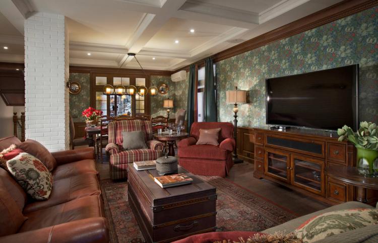 Отделка стен - Английский стиль в интерьере