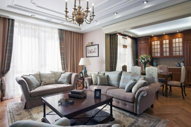 Отделка потолка - Английский стиль в интерьере