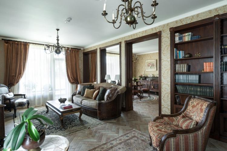 Гостиная в английском стиле - Дизайн интерьера фото