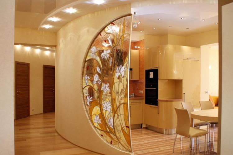 Зеркала и витражи - Отделка арки из гипсокартона