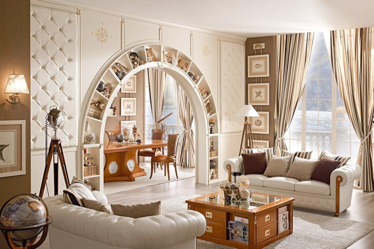 Арки из гипсокартона в гостиной