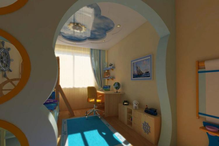 Арки из гипсокартона в детской комнате