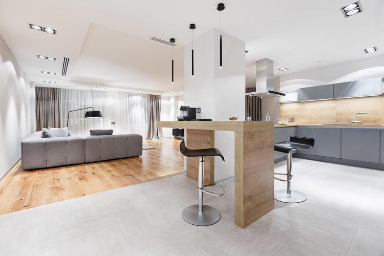 Барные стойки в интерьере кухни - фото