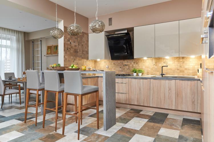 Барные стойки в интерьере кухни - фото