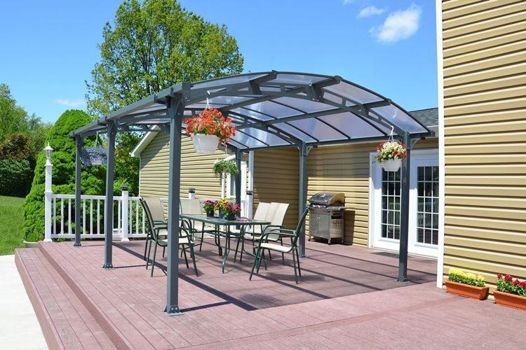 Открытая беседка из поликарбоната - фото и идеи