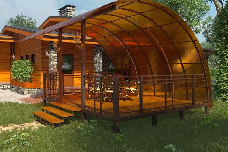 Беседка из поликарбоната с арочной крышей - фото и идеи