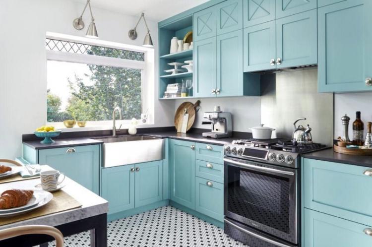 Особенности - Дизайн бирюзовой кухни