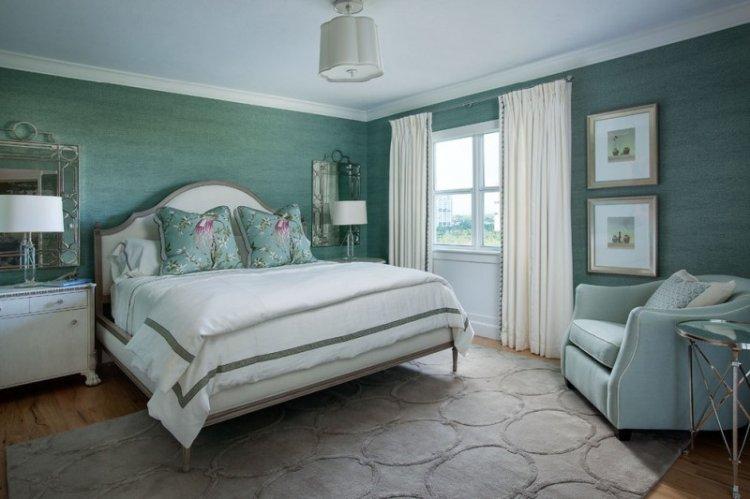 Спальня в бирюзовом цвете – дизайн интерьера фото