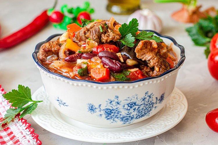 Баклажаны с фасолью - Блюда из баклажанов рецепты