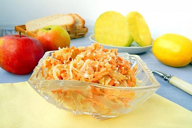Салат с репой, морковью и сыром - рецепты
