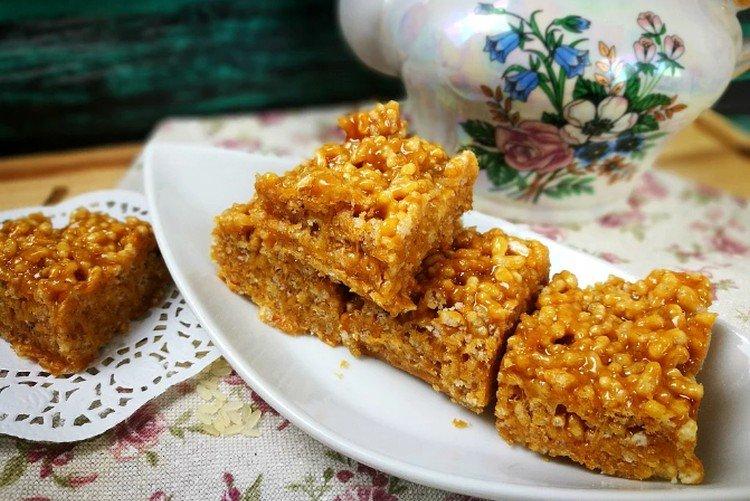 Воздушный карамельный рис - Блюда из риса рецепты