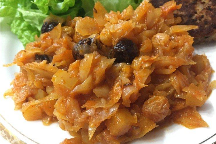 Тушеная капуста с яблоками - Блюда в духовке рецепты