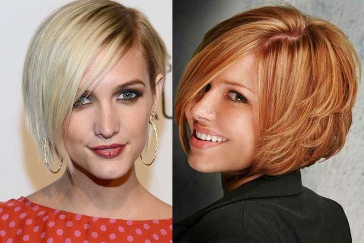 Боб каре на короткие волосы с косым пробором