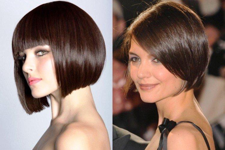 Боб-каре с челкой на средние волосы