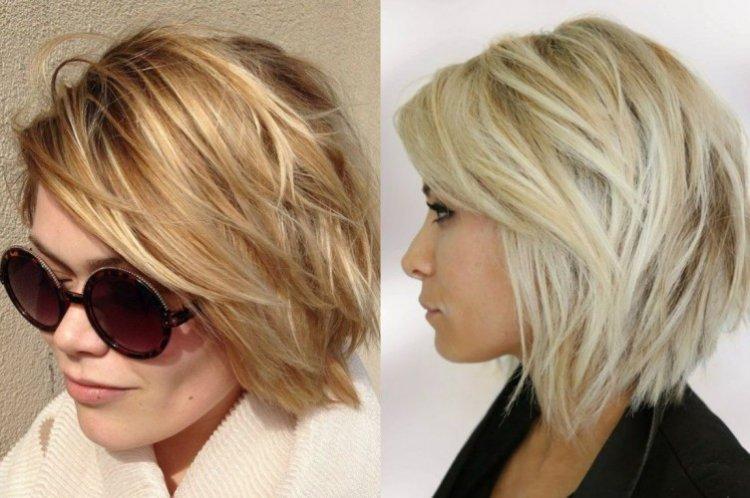 Рваное боб-каре на средние волосы