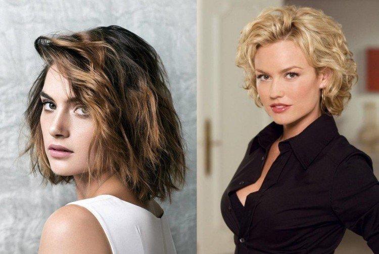 Боб-каре на волнистые волосы средней длины