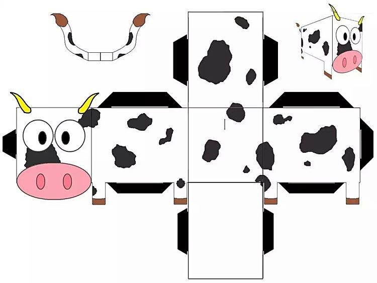 Бычок в виде бумажной коробки