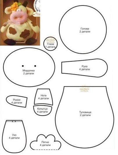 Пузатый бычок из ткани своими руками