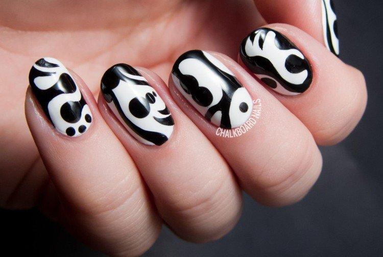 Абстракция - Черно-белый маникюр