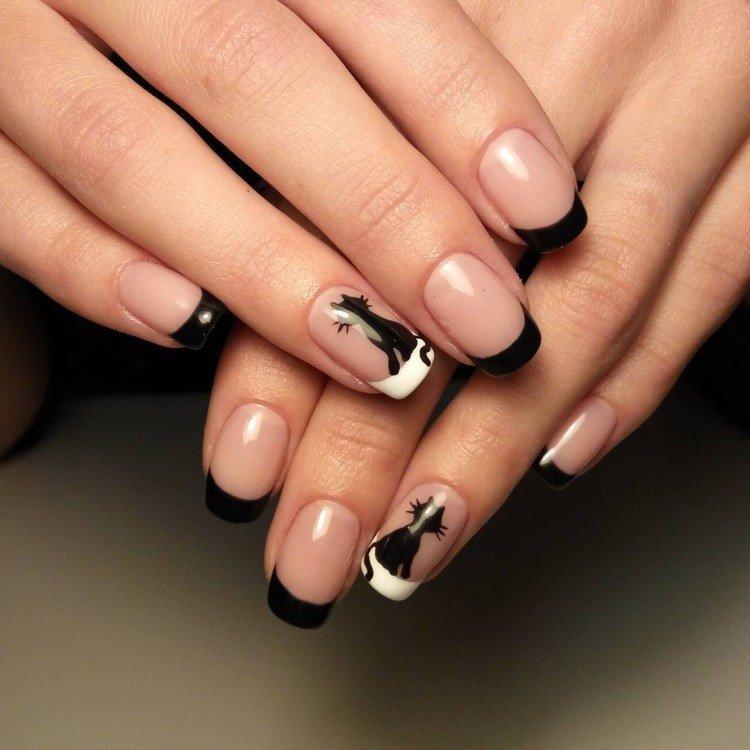 Френч - Черно-белый маникюр