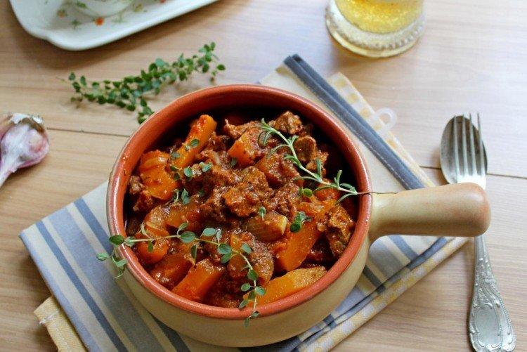 Говядина с тыквой в пиве - Что приготовить из говядины рецепты