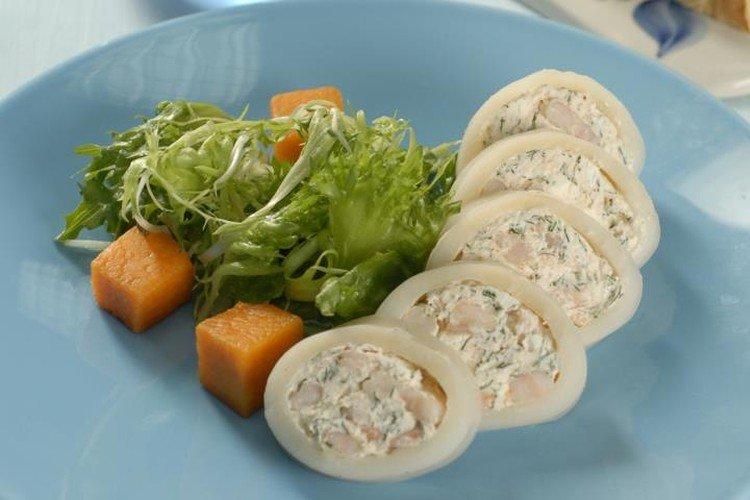 Кальмары с творогом и креветками - Что приготовить из кальмаров рецепты