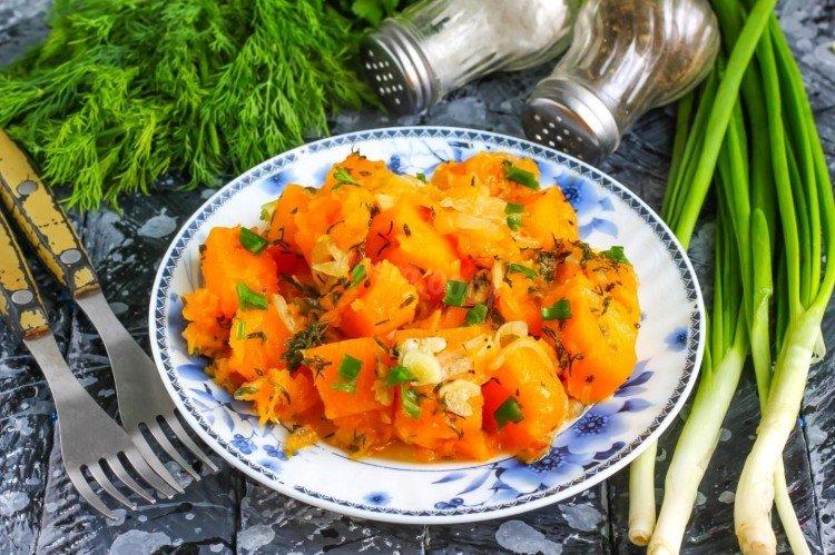 Тушеная тыква с травами - Что приготовить из тыквы