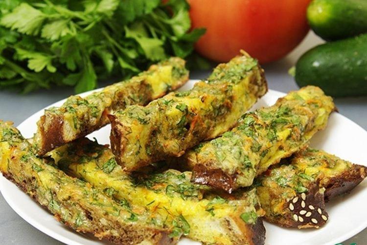 Гренки с сыром и зеленью - Что приготовить ребенку на завтрак рецепты