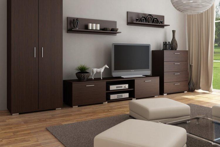 Цвет венге в гостиной - дизайн фото