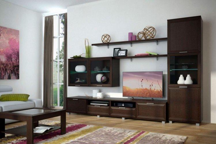 Цвет венге в гостиной - дизайн фото