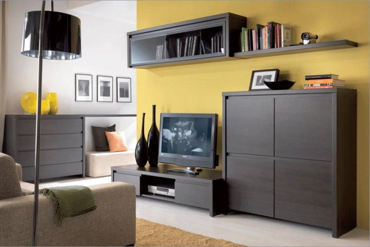 Цвет венге в гостиной - дизайн фото