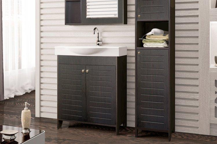 Цвет венге в ванной - дизайн фото