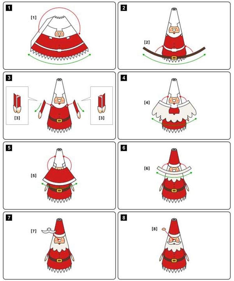 Дед Мороз из бумаги с руками своими руками