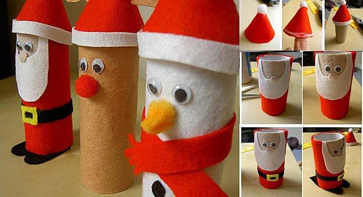 Дед Мороз из картонной втулки своими руками в детский сад и школу