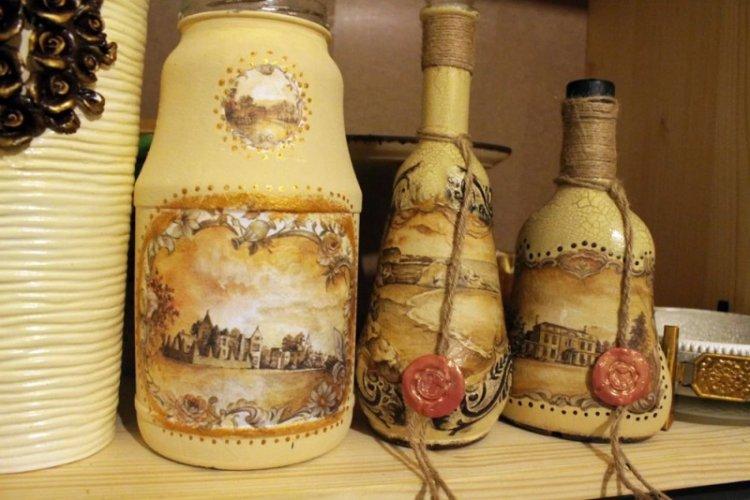 Декупаж бутылок - Декор бутылок своими руками