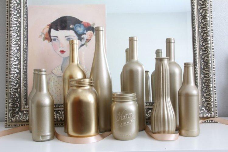 Декор бутылок в стиле хай-тек своими руками