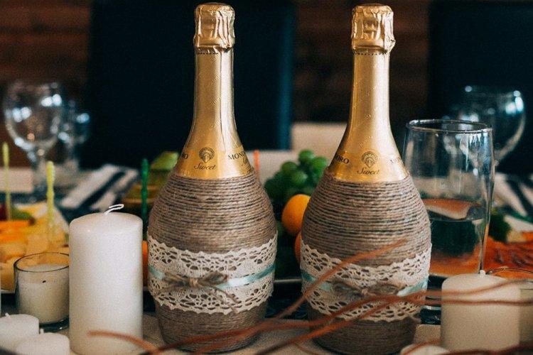 Декор бутылок своими руками - фото и идеи