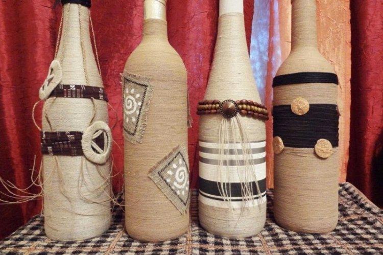 Декор бутылок своими руками - фото и идеи