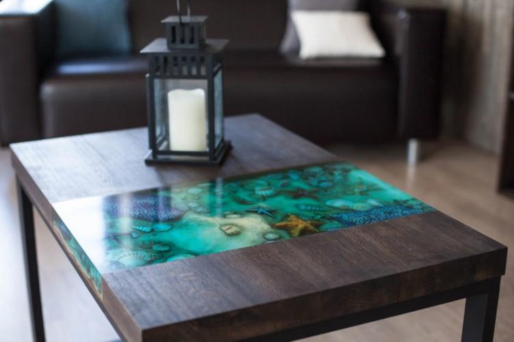 Эпоксидная смола - Декор старого стола своими руками