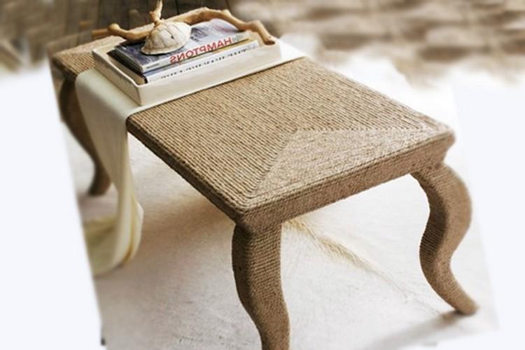 Крученая веревка - Декор старого стола своими руками