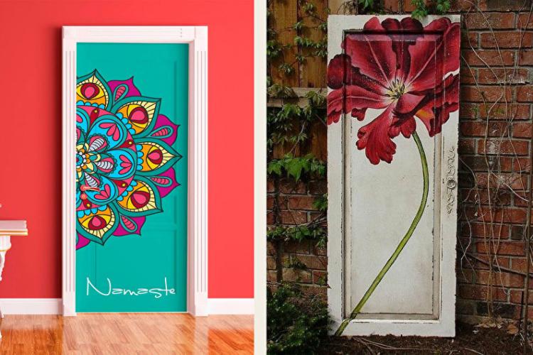 Декор старой двери своими руками - фото