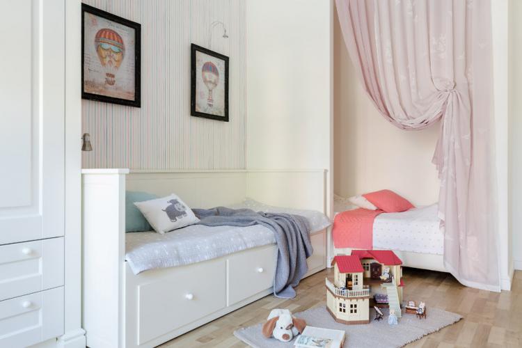 Занавески - Зонирование детской комнаты для разнополых детей