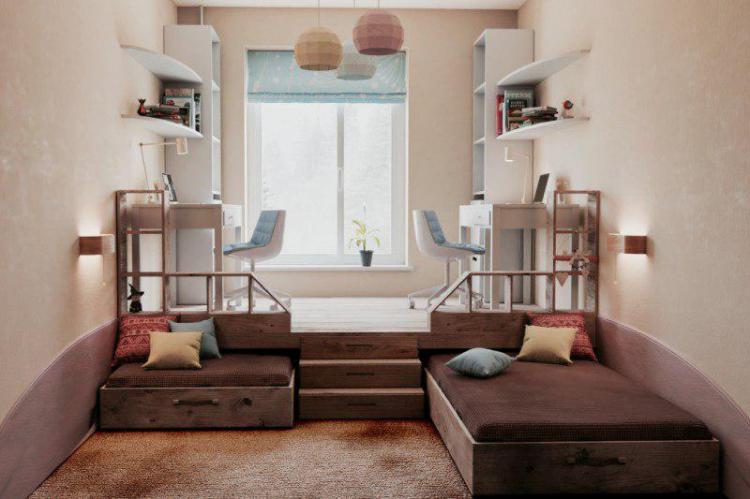 Визуальное зонирование - Зонирование детской комнаты для разнополых детей