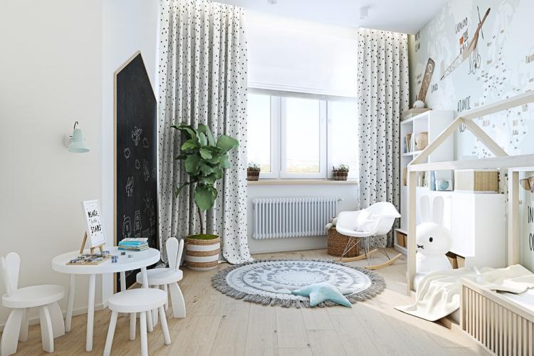 Детская комната «С видом на облака» - дизайн интерьера