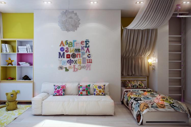 Зонирование - Дизайн детской комнаты для девочки