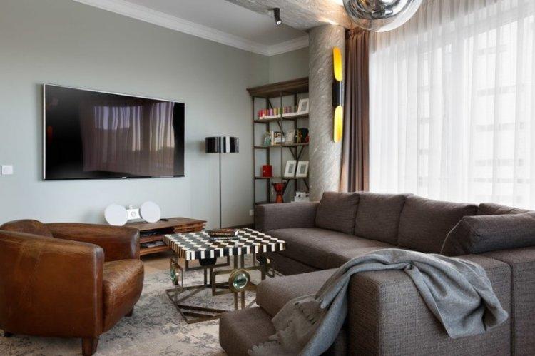 Отделка стен - Дизайн гостиной 15 кв.м.