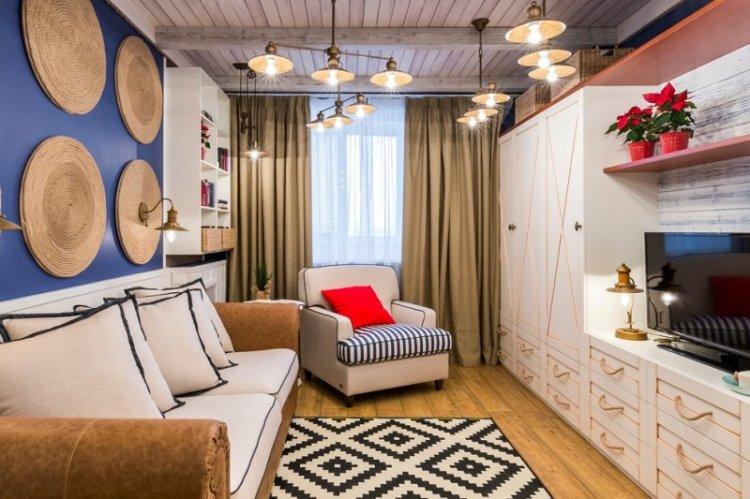 Освещение и подсветка - Дизайн гостиной 15 кв.м.