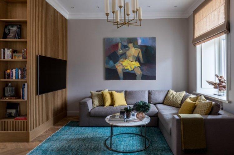 Гостиная 15 кв.м. - дизайн интерьера фото