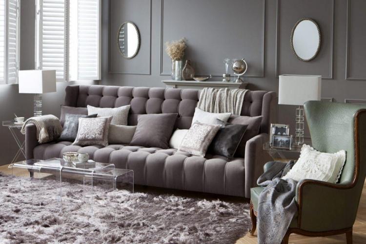 Серая гостиная 16 кв.м. - Дизайн интерьера