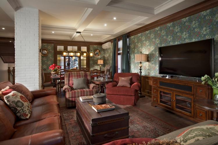 Гостиная 17 кв.м. в английском стиле - Дизайн интерьера